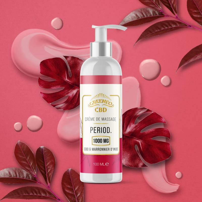 [003427] Crème De Massage PERIOD 1000 Mg CBD - Greeneo