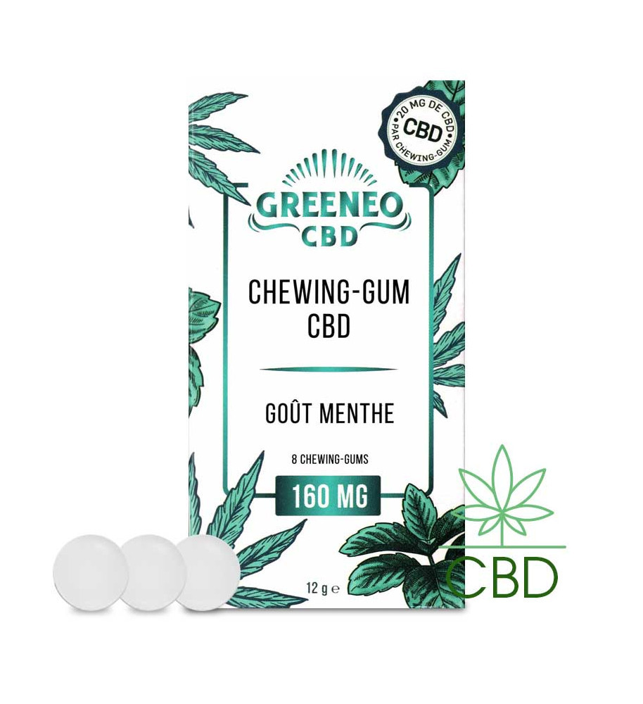 [004493] Chewing-Gums CBD Menthe Greeneo